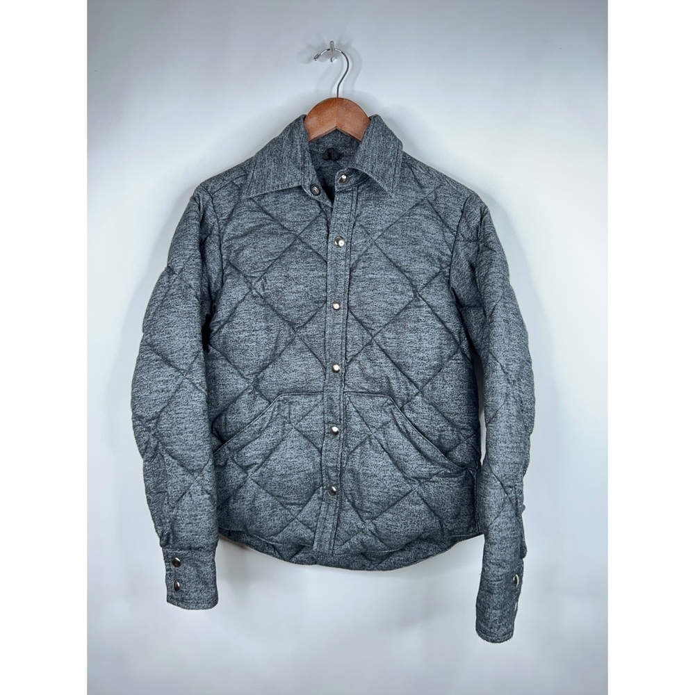 Jenni Kayne Quilted Down Puffer Jacket Gray Crescent Down Works USA Size Small